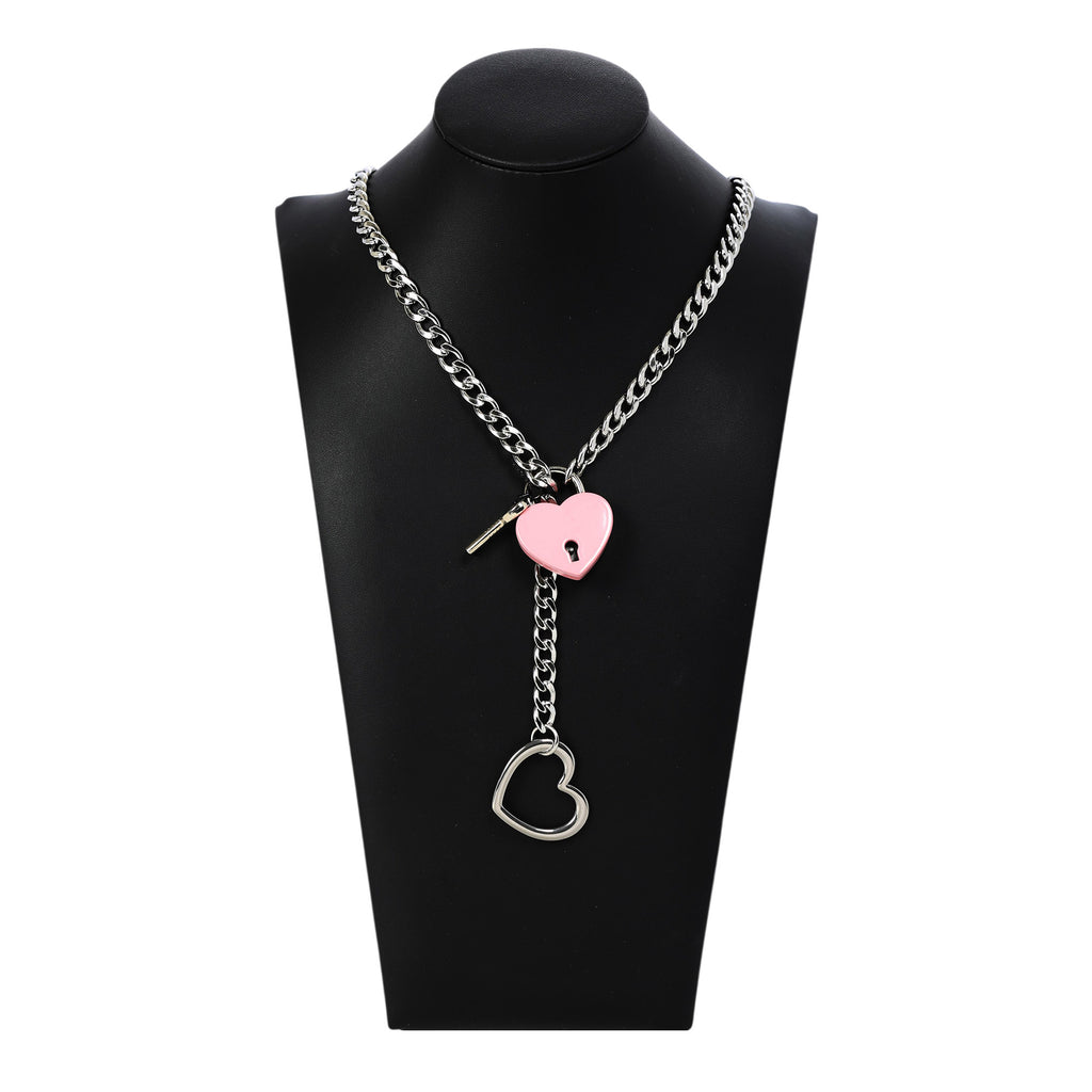 Pink Heart Lock Silver 24