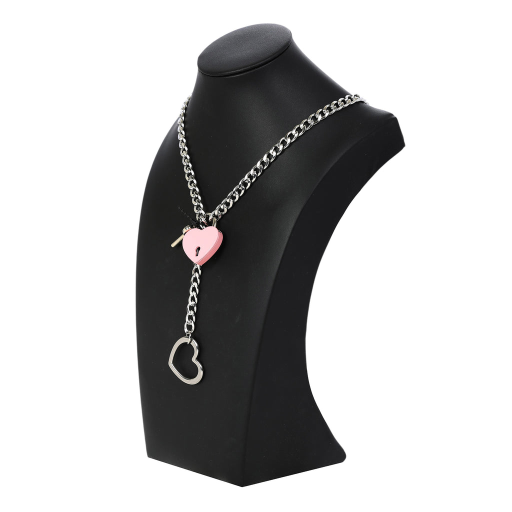 Pink Heart Lock Silver 24
