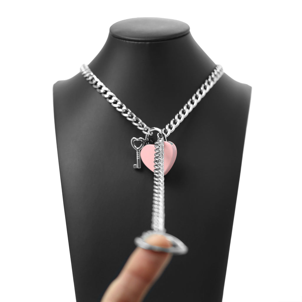 Pink Heart Lock Silver 24