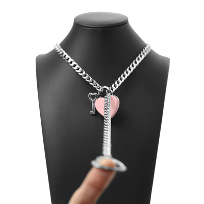 Pink Heart Lock Silver 24