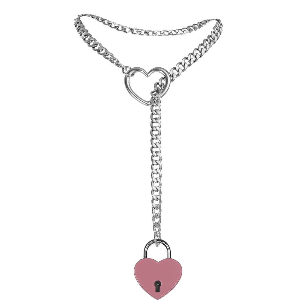 Pink Heart Lock Silver 24