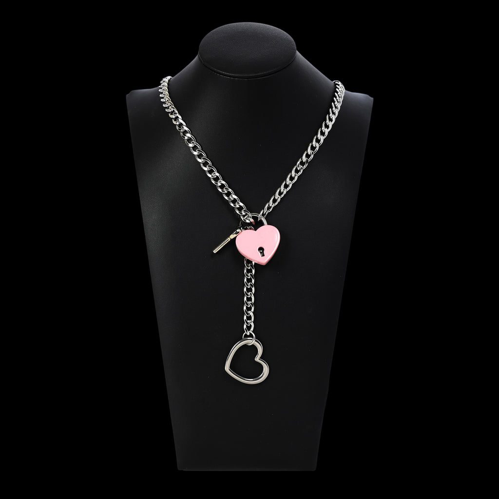 Pink Heart Lock Silver 24