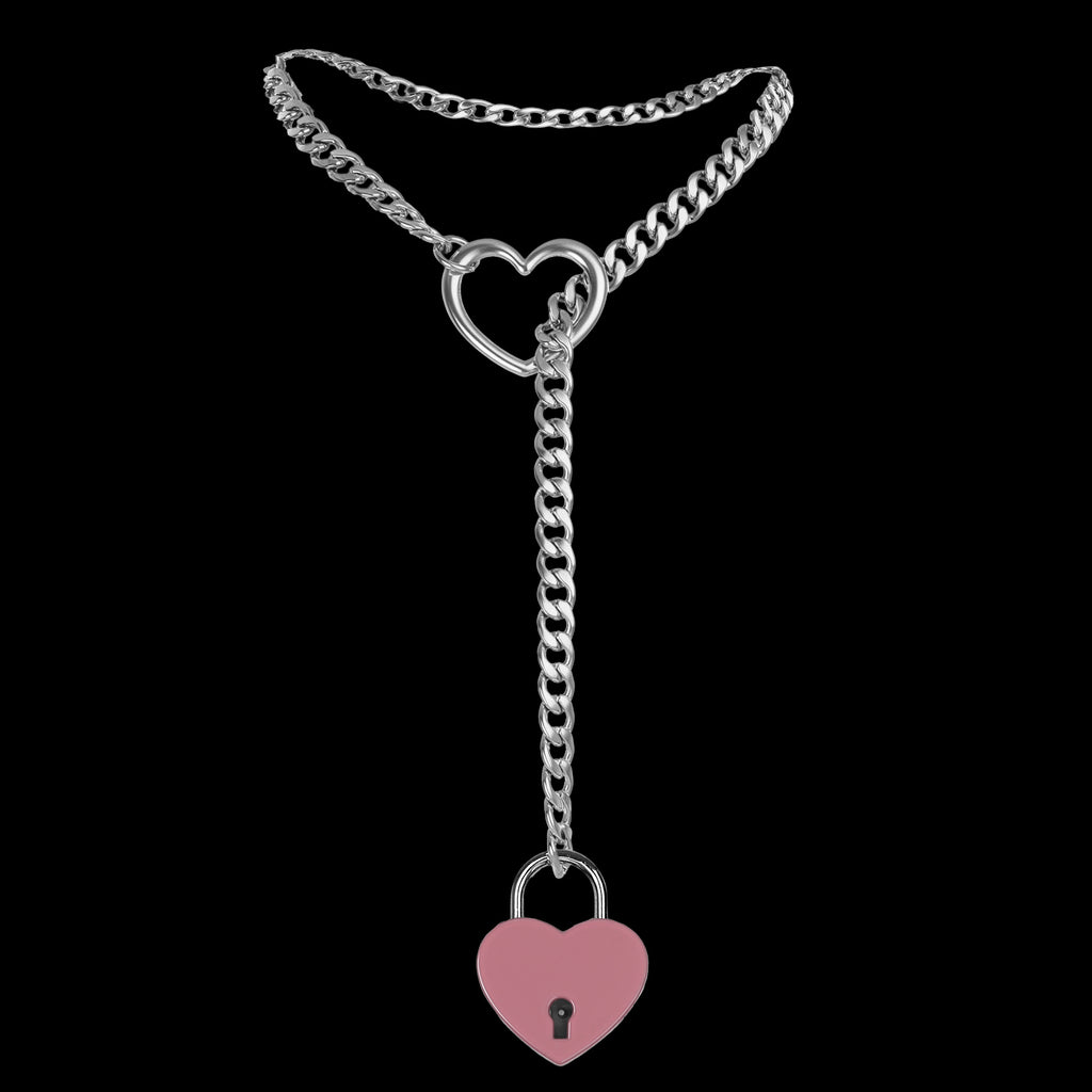 Pink Heart Lock Silver 24