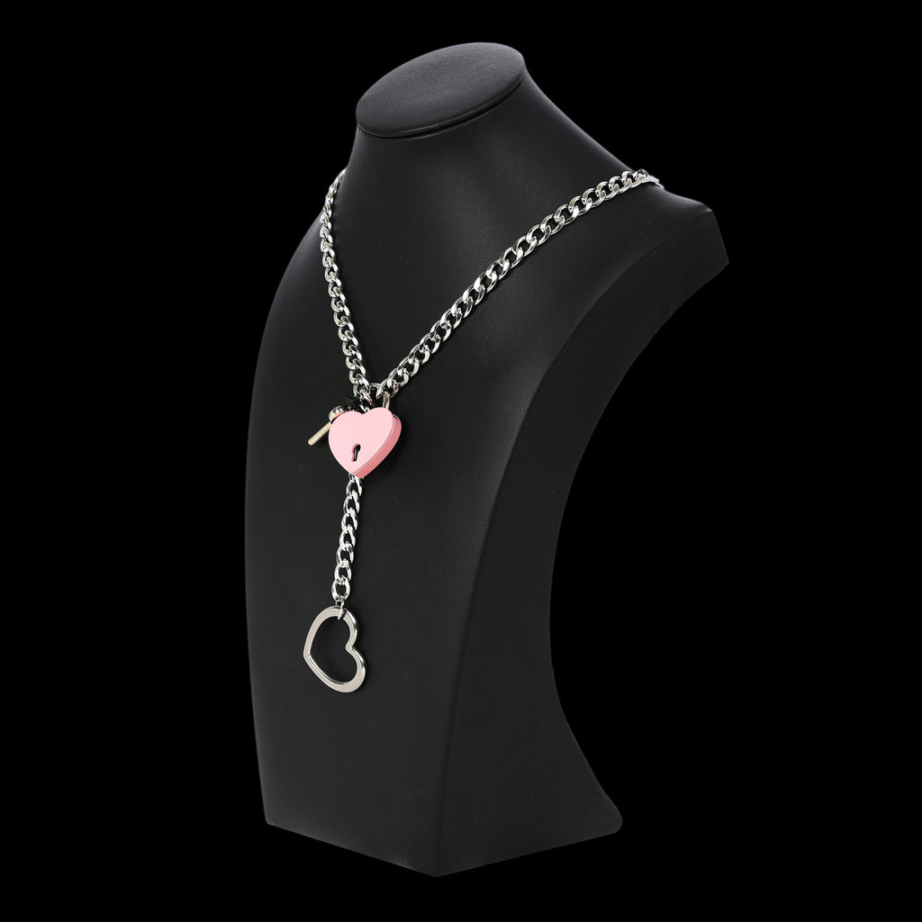 Pink Heart Lock Silver 24