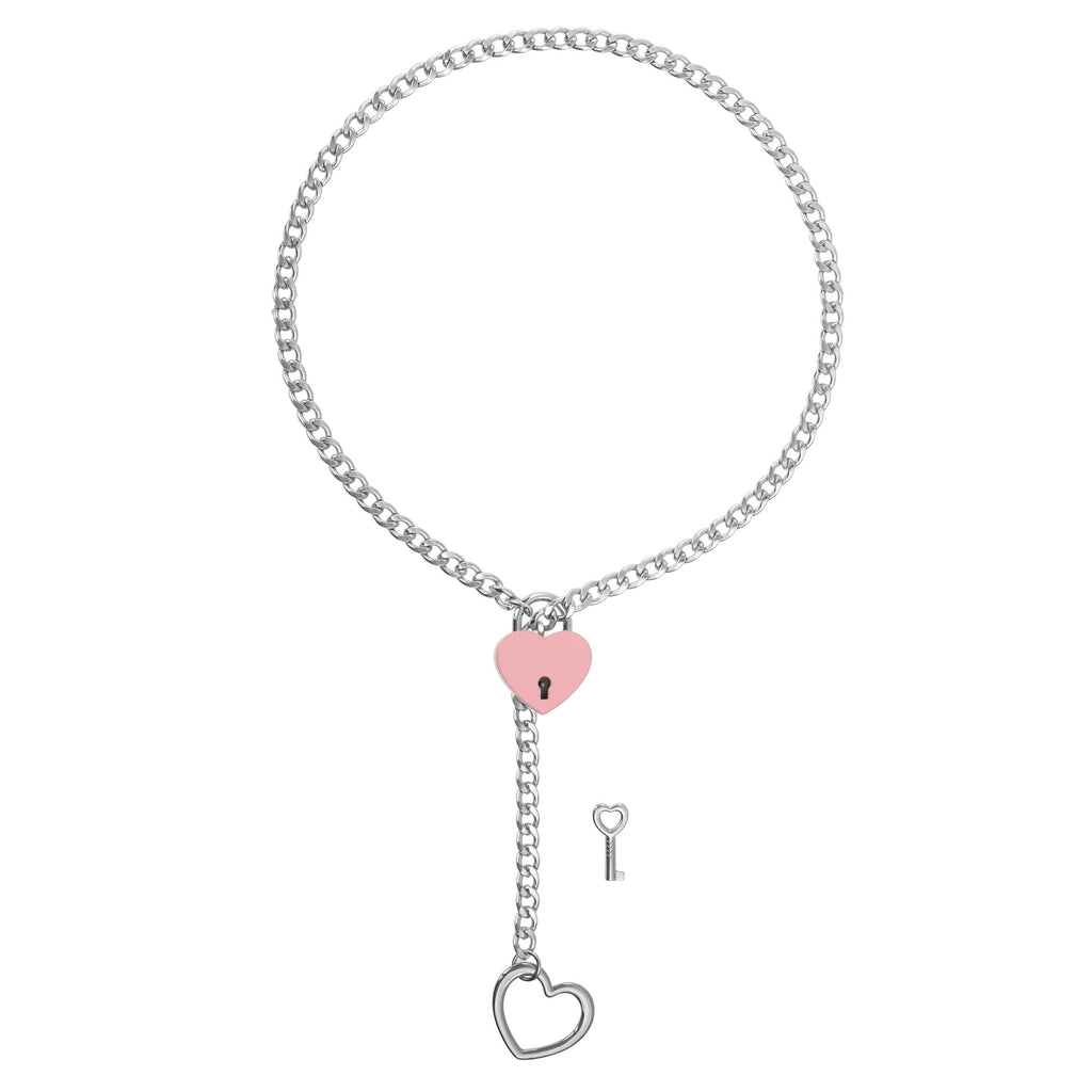 Pink Heart Lock Silver 24