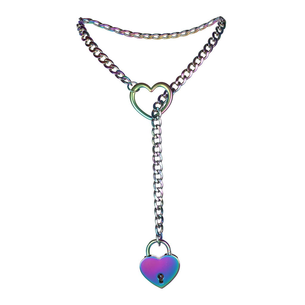Rainbow Anodized Heart Lock 24