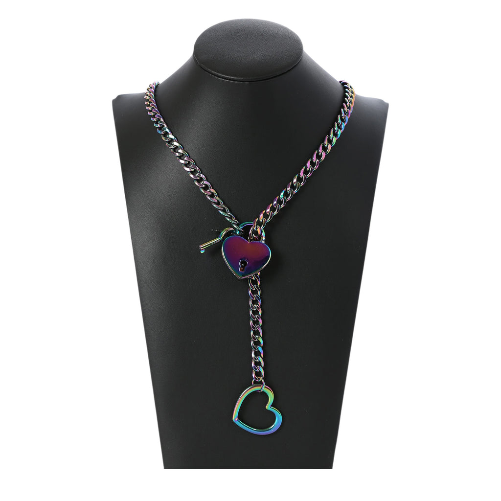 Rainbow Anodized Heart Lock 24