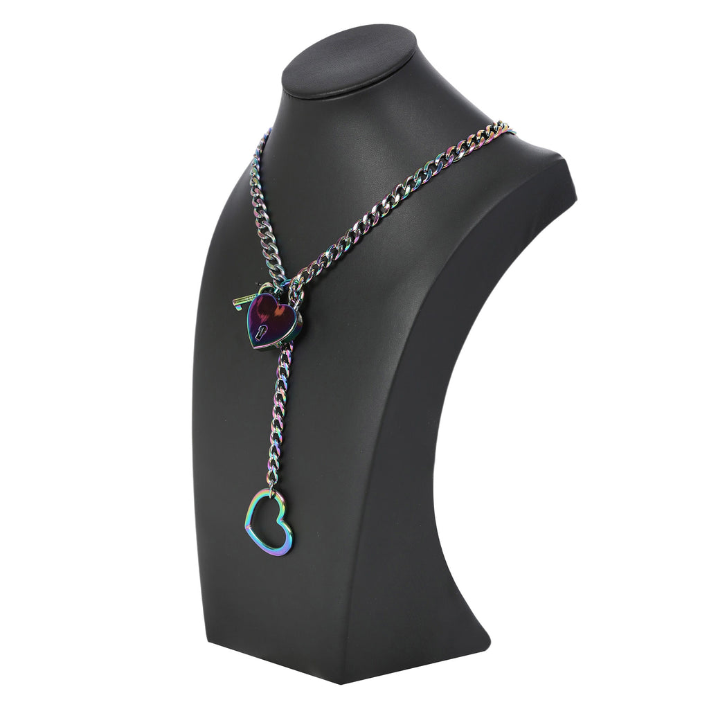Rainbow Anodized Heart Lock 24