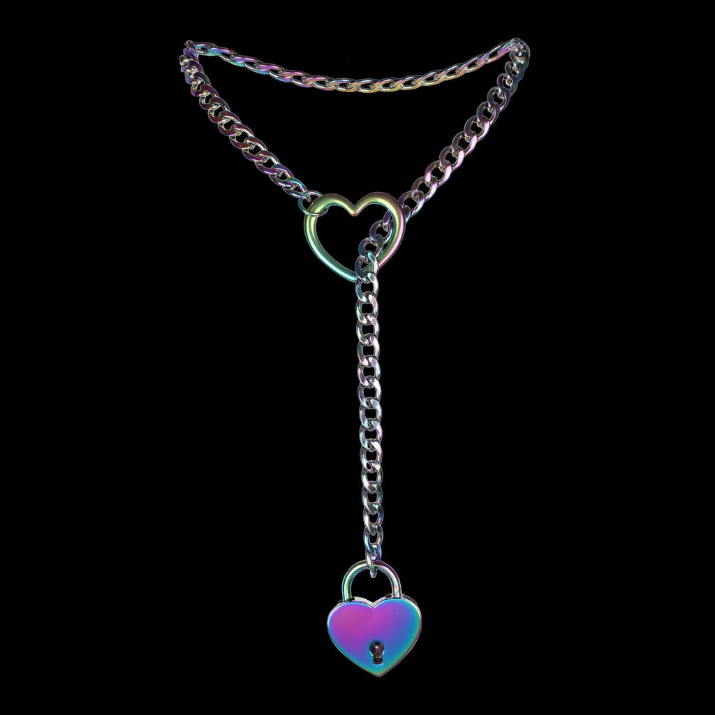 Rainbow Anodized Heart Lock 24
