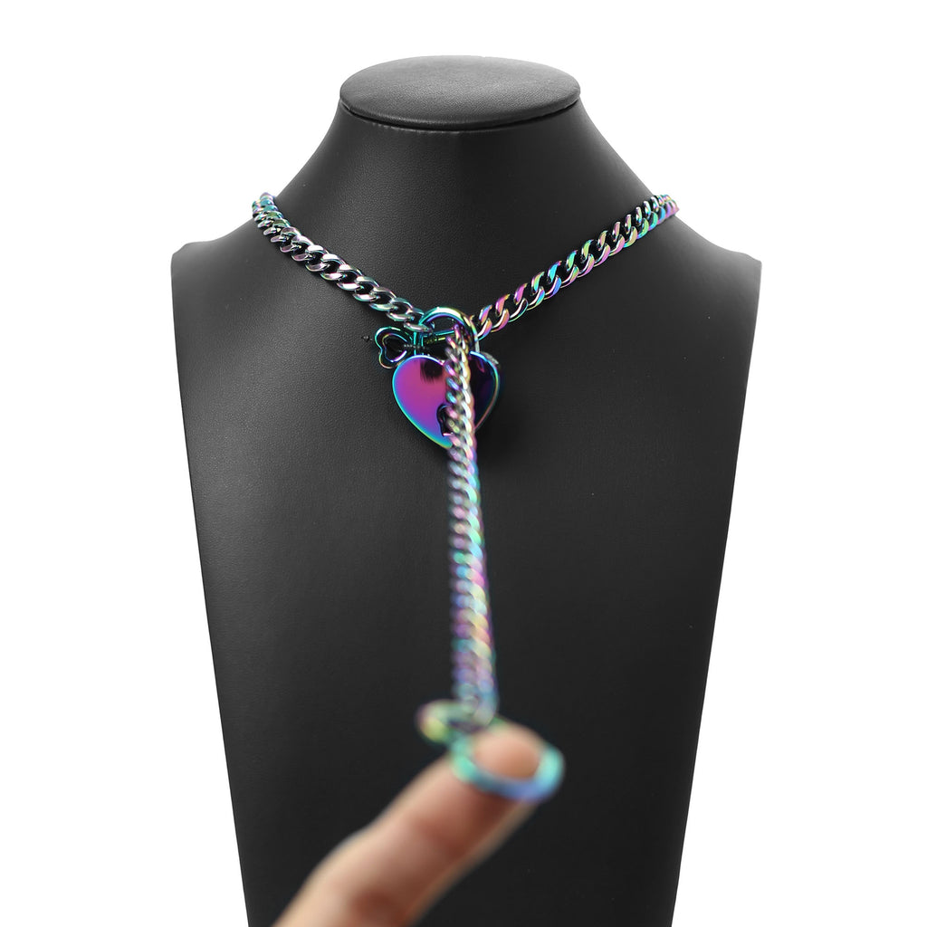 Rainbow Anodized Heart Lock 24