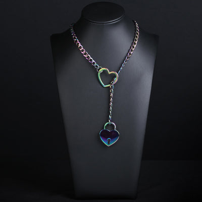 Rainbow Anodized Heart Lock 24