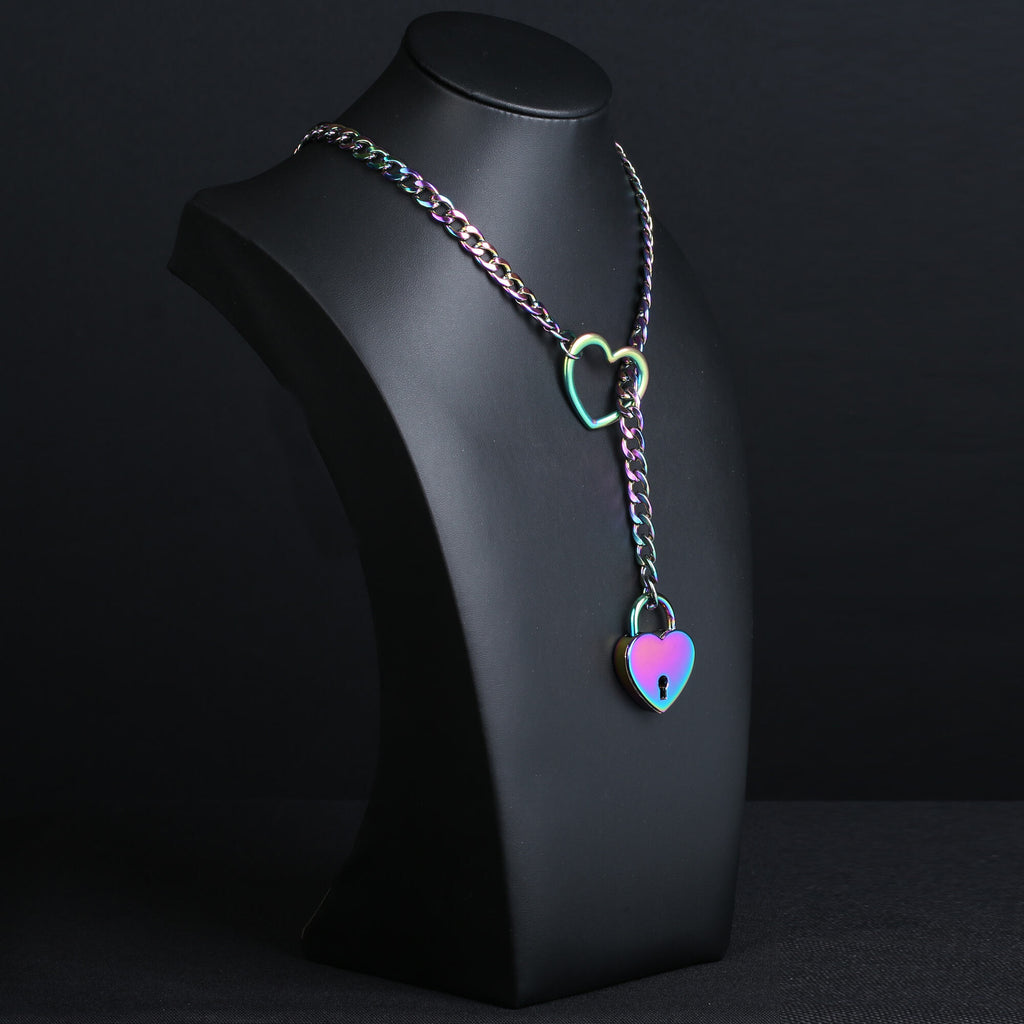 Rainbow Anodized Heart Lock 24