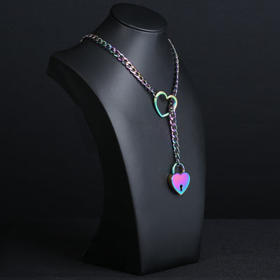 Rainbow Anodized Heart Lock 24
