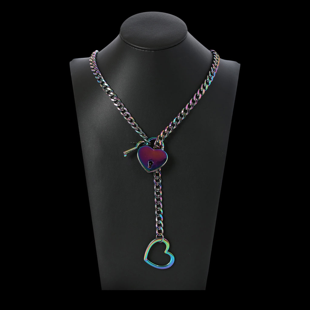 Rainbow Anodized Heart Lock 24