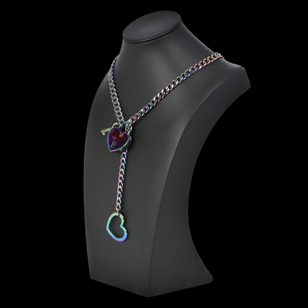 Rainbow Anodized Heart Lock 24