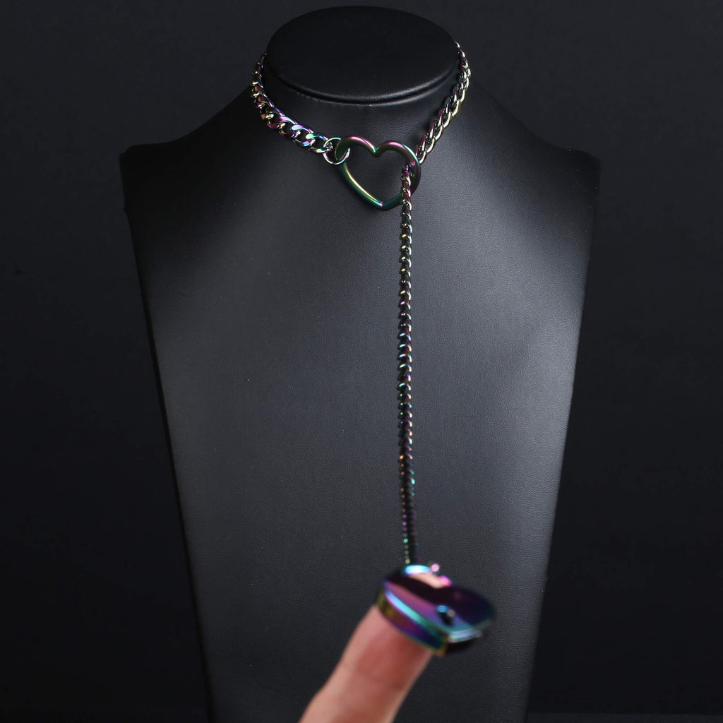 Rainbow Anodized Heart Lock 24