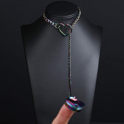 Rainbow Anodized Heart Lock 24