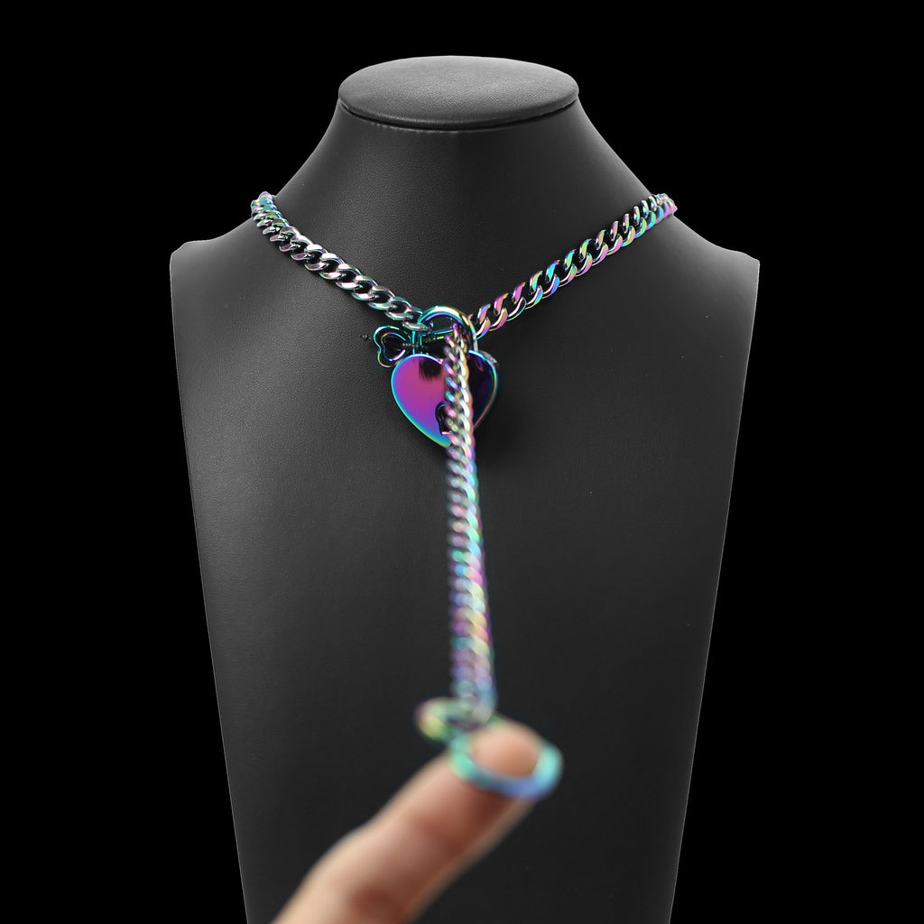 Rainbow Anodized Heart Lock 24