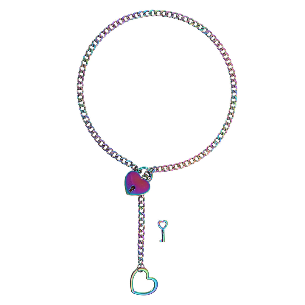 Rainbow Anodized Heart Lock 24