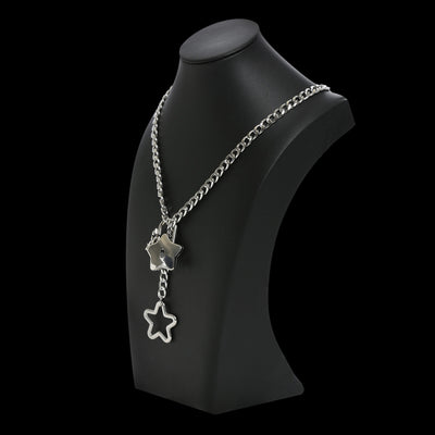 Silver Star Lock Chain Choker Day Collar by LoveLinks