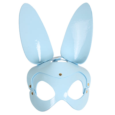 Baby Blue Bunny Rabbit Mask in Faux Patent Leather
