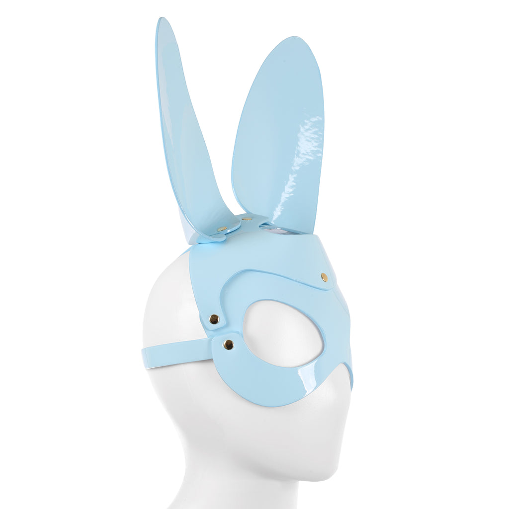 Baby Blue Bunny Rabbit Mask in Faux Patent Leather