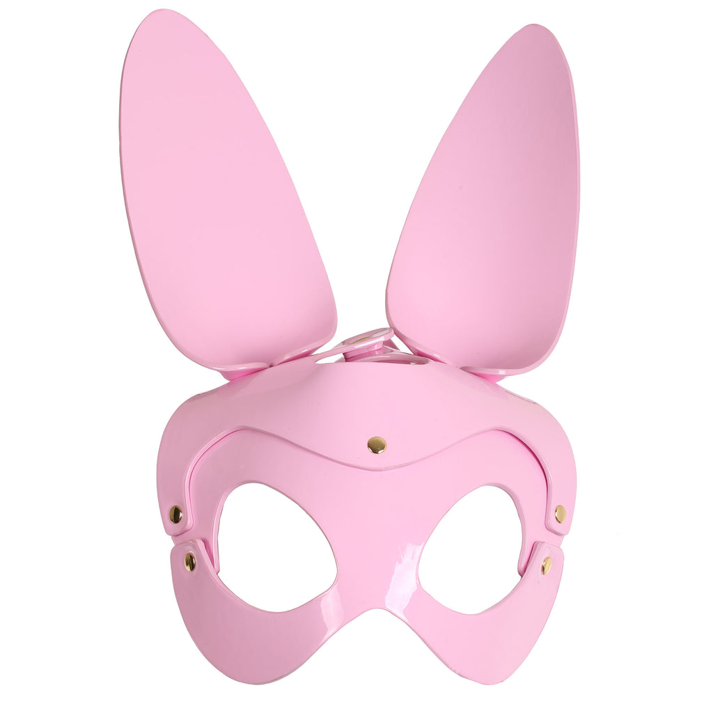 Pink Bunny Rabbit Mask in Faux Patent Leather