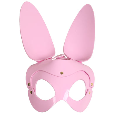 Pink Bunny Rabbit Mask in Faux Patent Leather