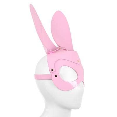 Pink Bunny Rabbit Mask in Faux Patent Leather