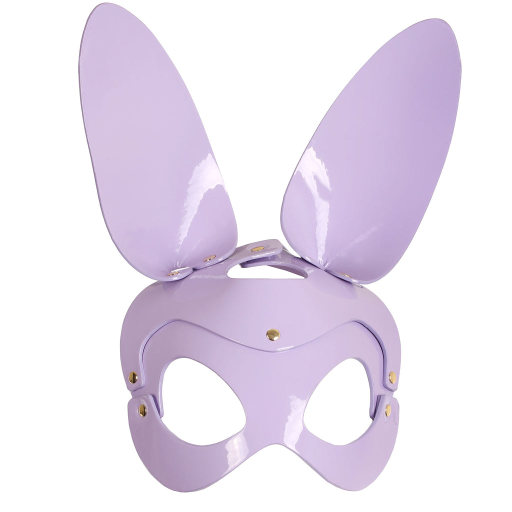 Purple Bunny Rabbit Mask in Faux Patent Leather
