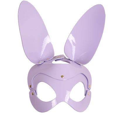 Purple Bunny Rabbit Mask in Faux Patent Leather