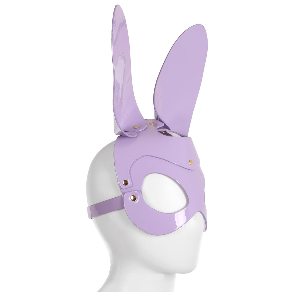 Purple Bunny Rabbit Mask in Faux Patent Leather