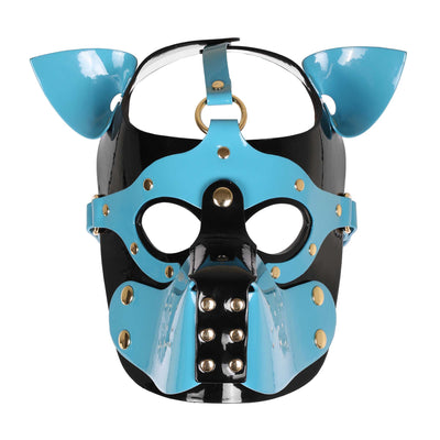 Blue Pup Hood Mask with Muzzle by Fetish Pleasure Play