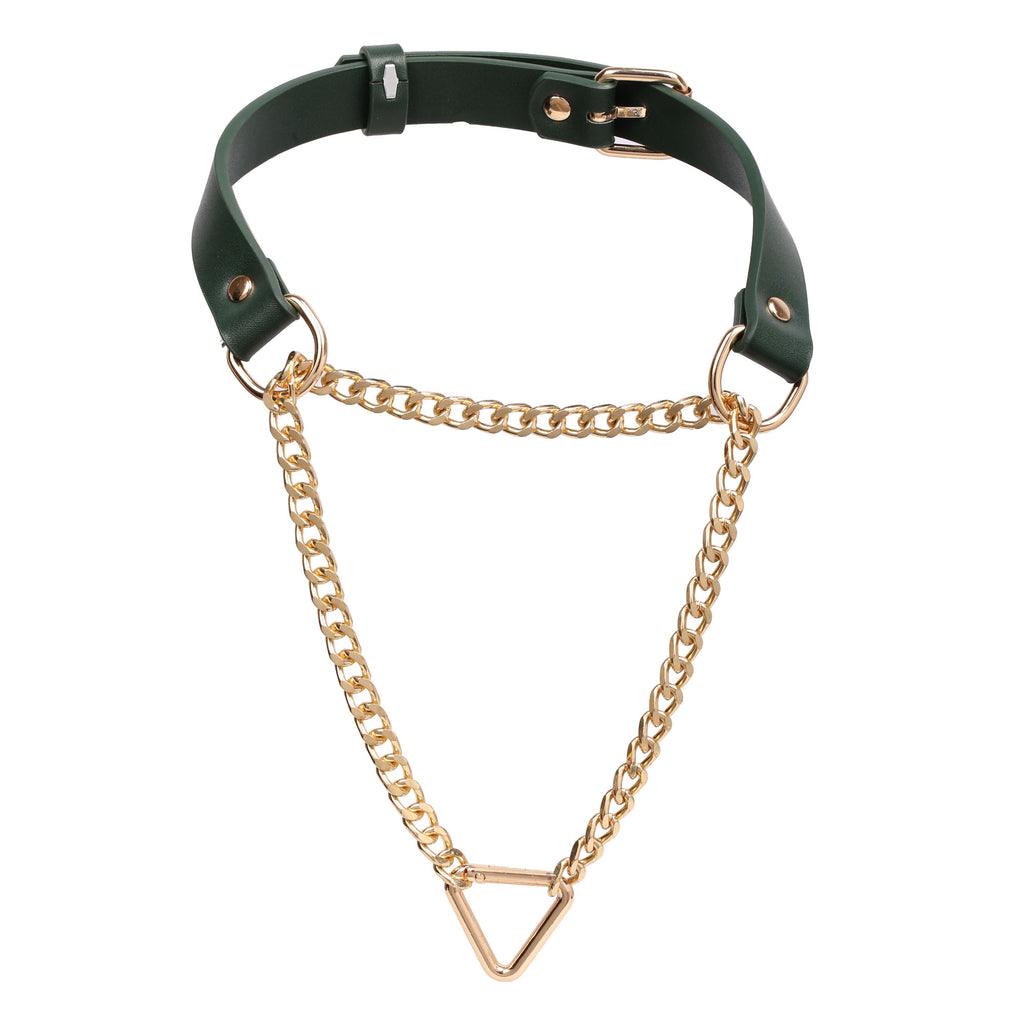 Triangle Martingale Slip Chain Choker Collar by Fetish Pleasure Play