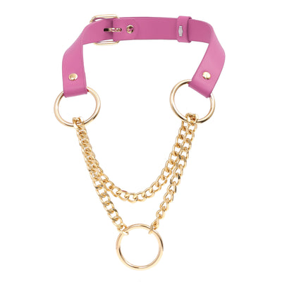Pink Martingale Slip Chain Choker Collar by Fetish Pleasure Play