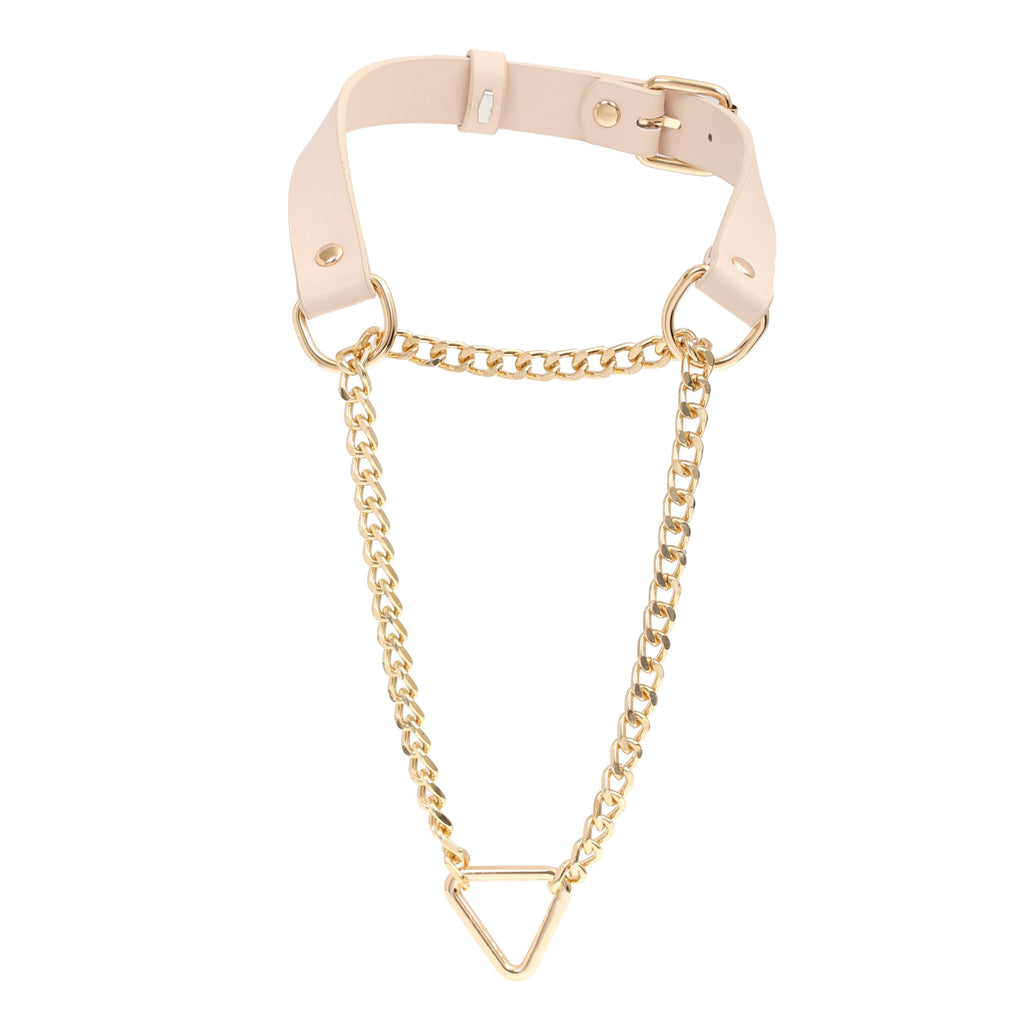 Champaign Martingale Triangle Slip Chain Choker Collar by Fetish Pleasure Play