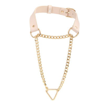 Champaign Martingale Triangle Slip Chain Choker Collar by Fetish Pleasure Play