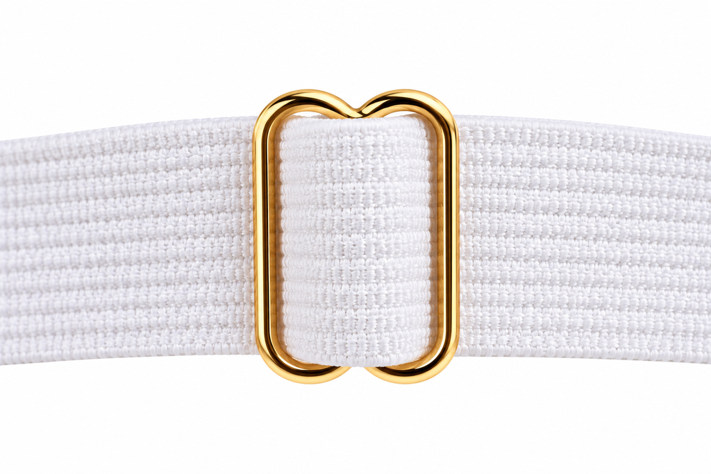 Spiked Heart Garter with Stocking Clips, White & Gold, 2-Pack