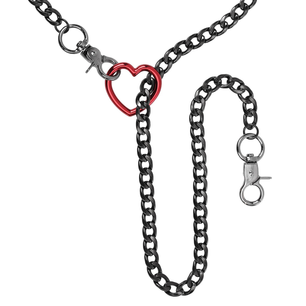 Red Heart Layered Slip Chain Choker Day Collar by LoveLinks