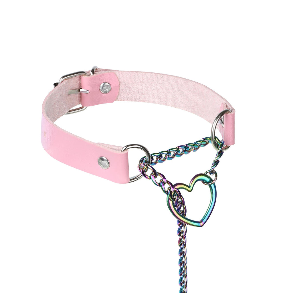 Anodized Hearts Vegan Leather Martingale Day Collar by LoveLinks