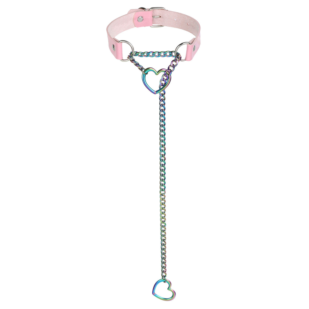 Anodized Hearts Vegan Leather Martingale Day Collar by LoveLinks