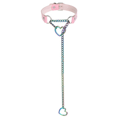 Anodized Hearts Vegan Leather Martingale Day Collar by LoveLinks
