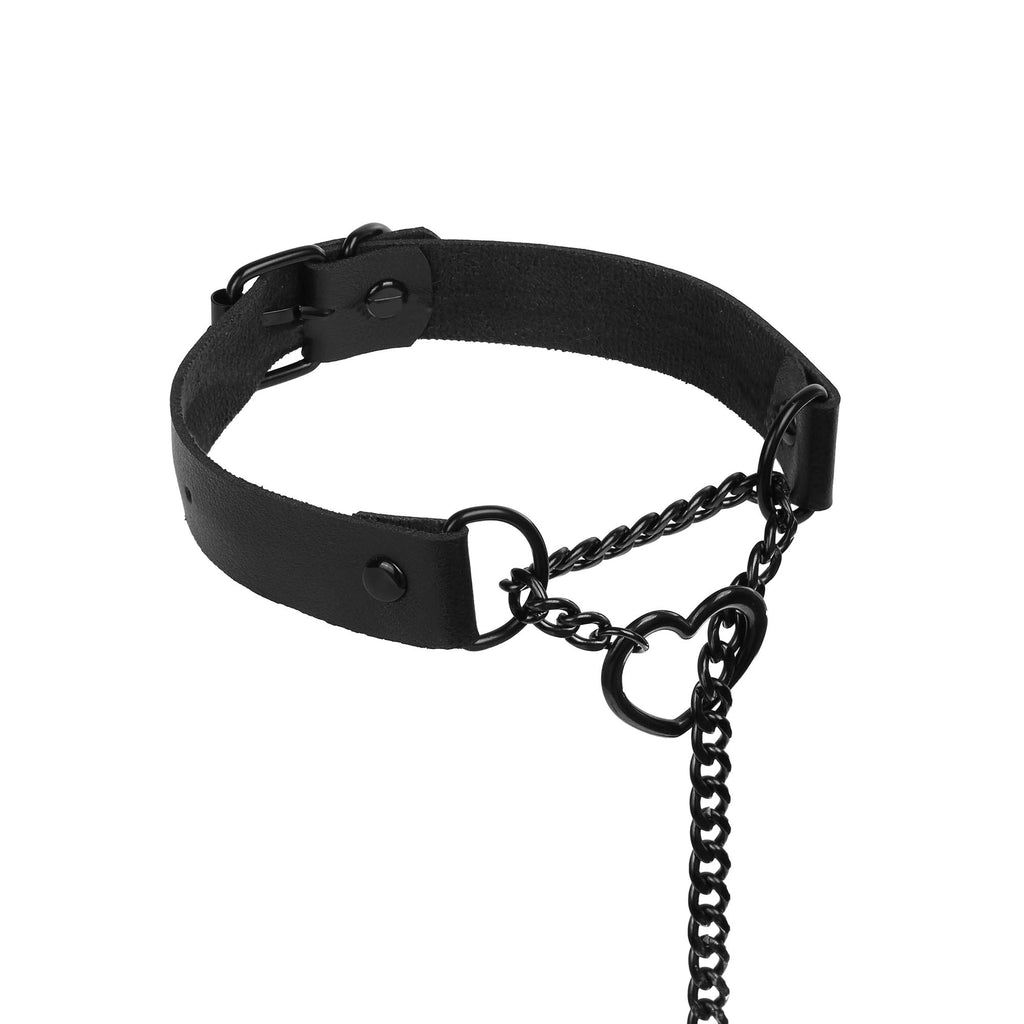 Black Hearts Vegan Leather Martingale Day Collar by LoveLinks