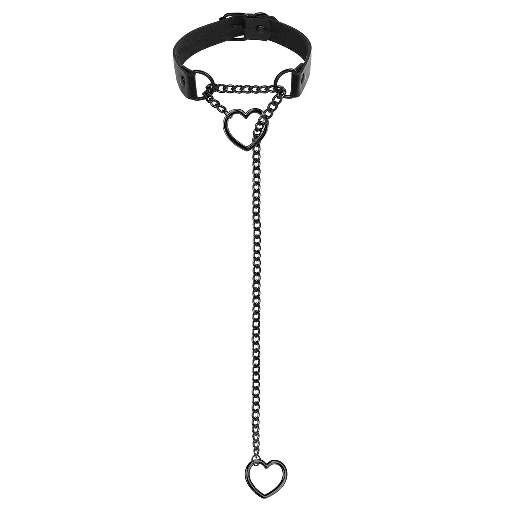 Black Hearts Vegan Leather Martingale Day Collar by LoveLinks