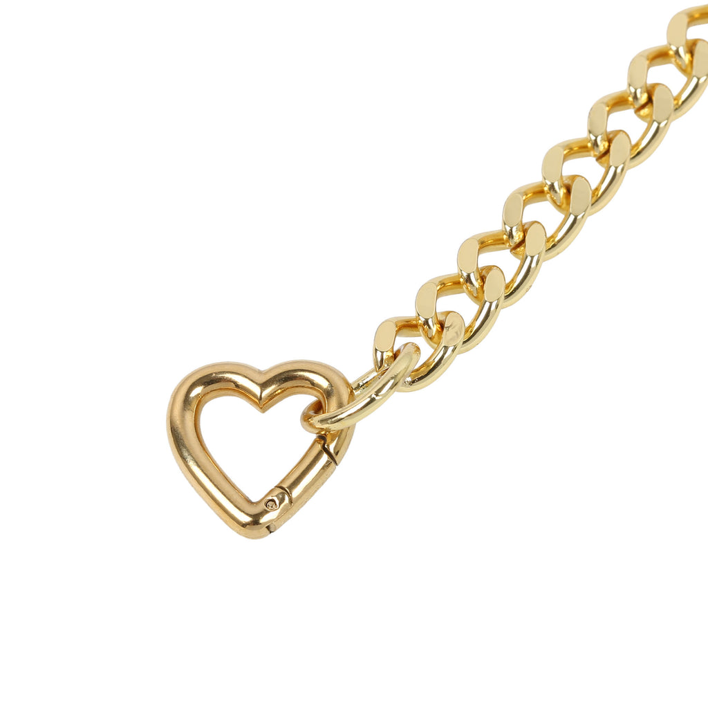 Red Pendant Layered Y-Necklace with Heart Clasp in Gold by LoveLinks
