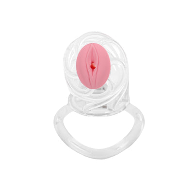 Clear Swirl Male Chastity Cage with Plug by Fetish Pleasure Play