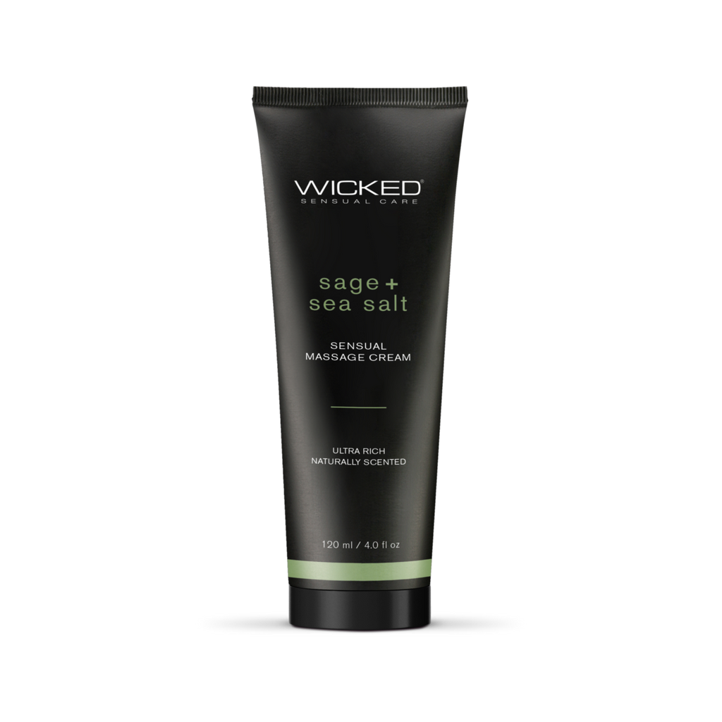 Sage + Sea Salt Scented Massage Cream By Wicked Sensual Care, 4oz