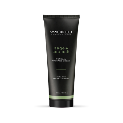 Sage + Sea Salt Scented Massage Cream By Wicked Sensual Care, 4oz