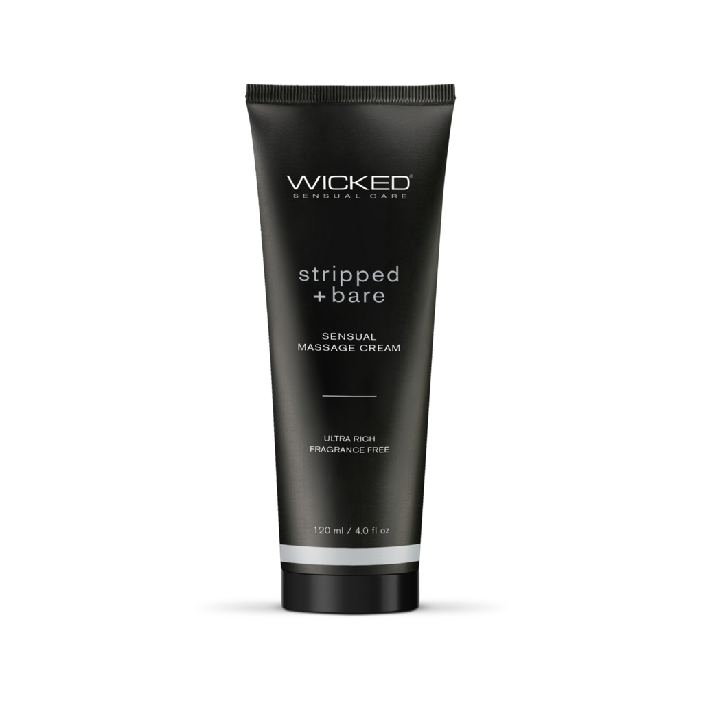 Stripped + Bare Unscented Massage Cream By Wicked Sensual Care, 4oz