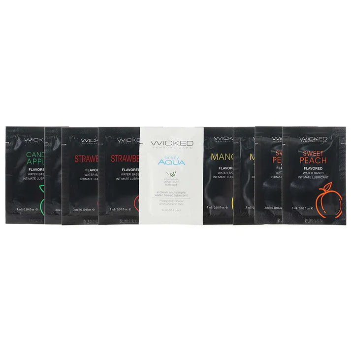 Wicked Teasers Fresh Fruit Flavors Lube Mix - 9 Assorted 3ml Foils